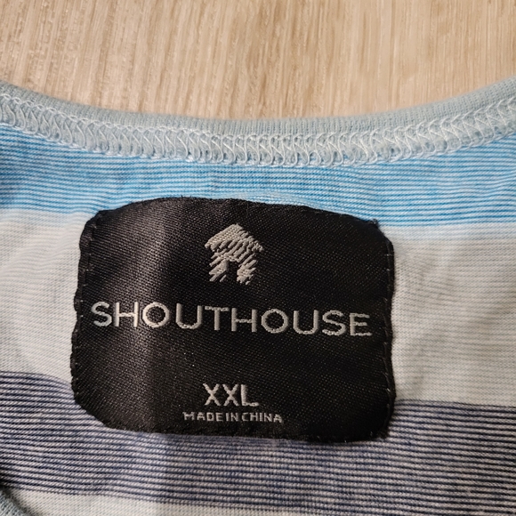 Shouthouse Blue Striped Tank Top Sz XXL - Picture 2 of 2